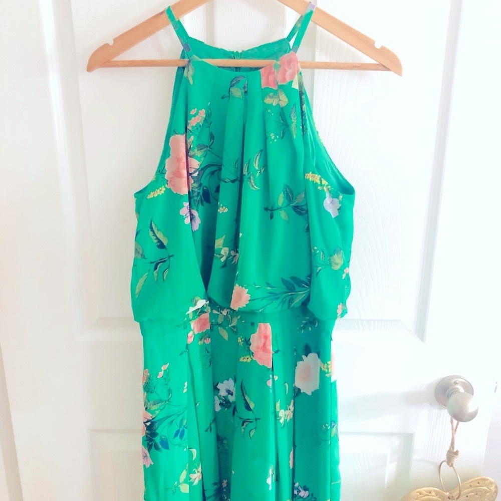 Women’s green floral summer dress